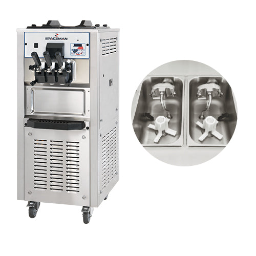 Machine a glace spaceman sur roulettes avec pompe 2 parfums et 1 melange des deux 300cornets/h — Spaceman