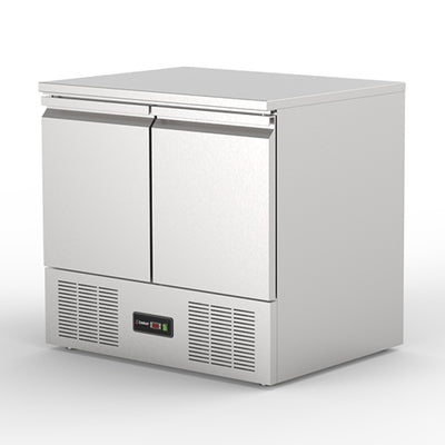 Saladette top refrigeree positive ventile  2p 160l 2 grilles+ 2 pg bac gn non inclus — Carat