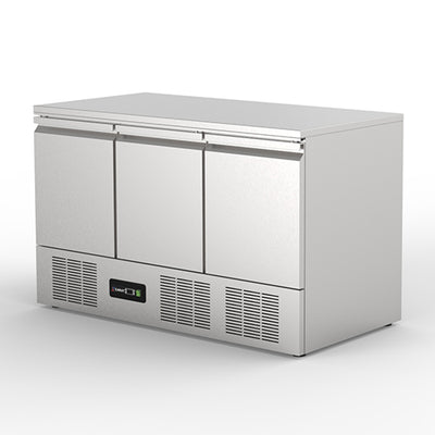 Saladette top refrigeree positive ventile 3p 251l 3 grilles + 3pg bac gn non inclus — Carat