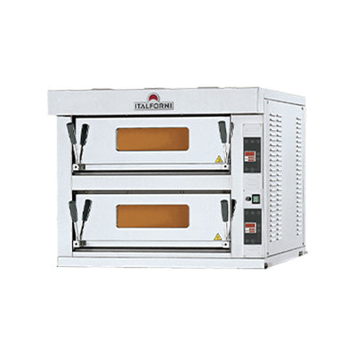 Four a pizza elec gamme tekno 2x6 pizzas en profondeur diam.35mm 2 niveaux sole pierre refractaire cmd digitale — Italforni