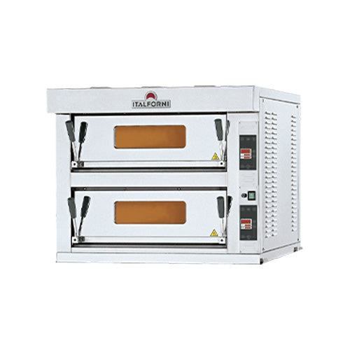 Four a pizza elec gamme tekno 2x9 pizzas diam.35mm 2 niveaux sole pierre refractaire cmd digitale — Italforni
