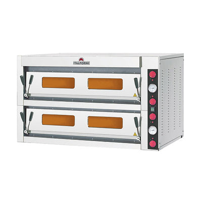 Four a pizza elec gamme tk 9 pizzas diam.33mm 2 niveaux sole pierre refractaire — Italforni