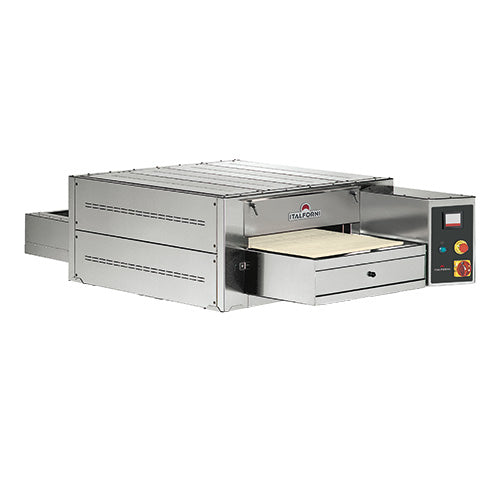 Convoyeur a pizza elec gamme tunnel stone longueur 1200 tapis en pierre refractaire superposable — Italforni