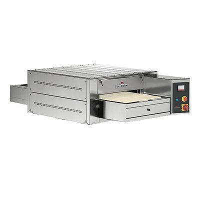 Convoyeur a pizza elec gamme tunnel stone longueur 1400 tapis en pierre refractaire superposable — Italforni