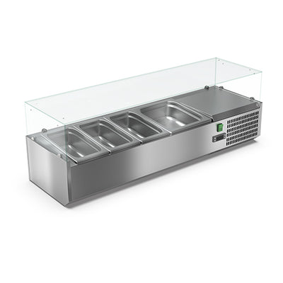 Vitrinette  réfrigérée vitrée  3xgn1/3 + 1xgn1/2 bac gn non inclus — Carat