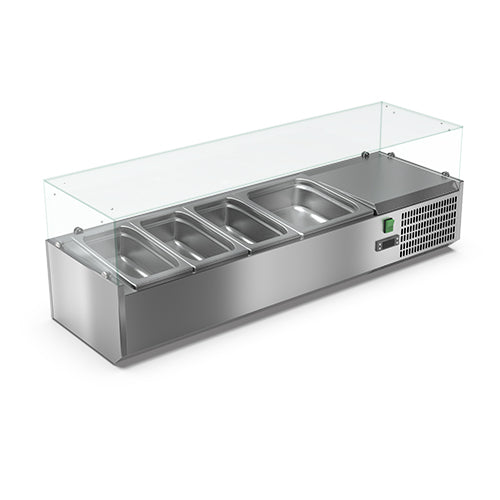 Vitrinette  réfrigérée vitrée  3xgn1/3 + 1xgn1/2 bac gn non inclus — Carat