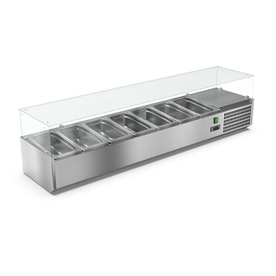 Vitrinette réfrigérée vitrée 7xgn1/3 bac gn non inclus — Carat