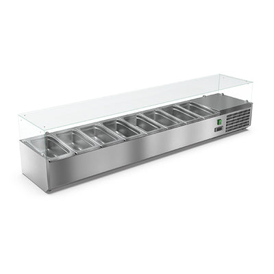 Vitrinette réfrigérée vitrée  8xgn1/3 bac gn non inclus — Carat