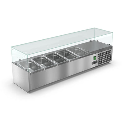 Vitrinette  réfrigéré vitrée 5 bacs gn1/4  bac gn non inclus — Carat