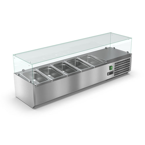 Vitrinette  réfrigéré vitrée 5 bacs gn1/4  bac gn non inclus — Carat