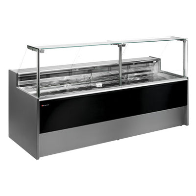 Vitrine comptoir salerno avec reserve longueur 2500 — Technitalia essential