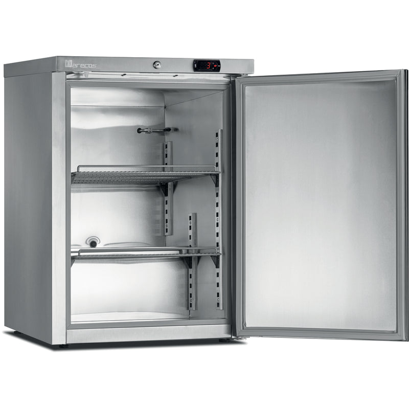 MARECOS Mini armoire porte pleine - température négative (-22/-18°C) - Extérieur inox - Volume : 115L, - vue avant