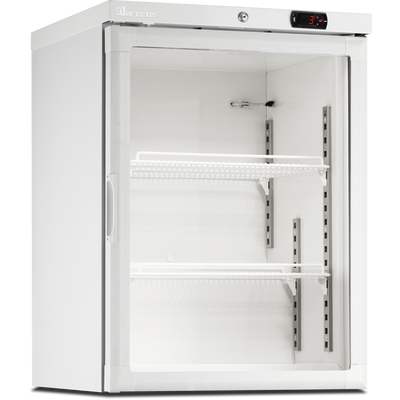 MARECOS Mini armoire porte vitrée - température négative (-22/-18°C) - Extérieur blanc - Volume : 115L - vue avant