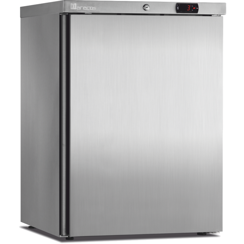 MARECOS Mini armoire porte pleine - température positive (+1/+8°C) - Extérieur inox - Volume : 122L, - vue avant