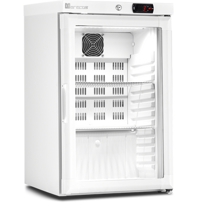 MARECOS Mini armoire porte vitrée - température positive (+1/+8°C) - Extérieur blanc - Volume : 52L - vue avant
