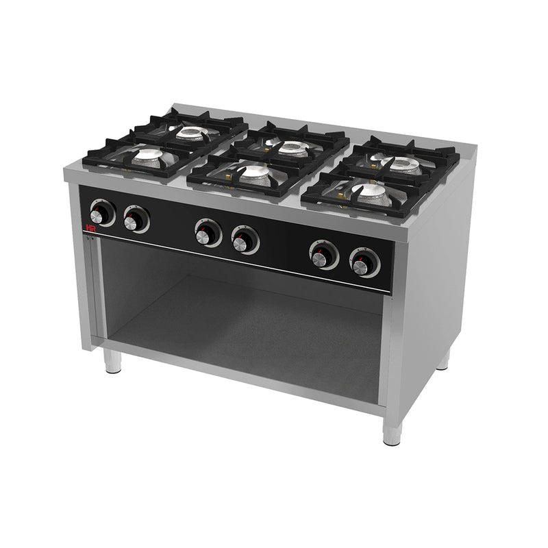HR FAINCA Fourneau 6 feux vifs s/750  sur placard - vue avant