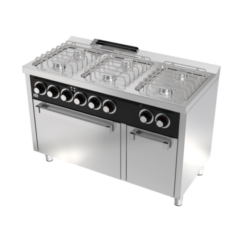 HR FAINCA Fourneau "basic" 6 feux vifs s/600 avec four électrique - vue avant
