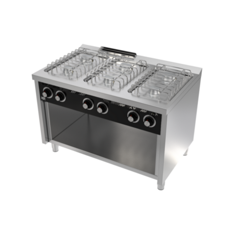 HR FAINCA Fourneau "basic" 6 feux vifs s/750  sur placard - vue avant
