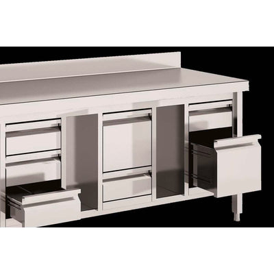 ERATOS Tiroirs pour table inox - vue intérieure