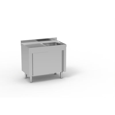 ERATOS Meuble plonge inox - vue avant