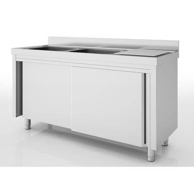 ERATOS Meuble plonge inox - vue avant