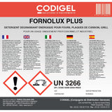 CODIGEL Dégraissant surpuissant pour graisses cuites et carbonisées - Conditionnement : 8 flacons de 750mL et 3 pistolets - détail produit