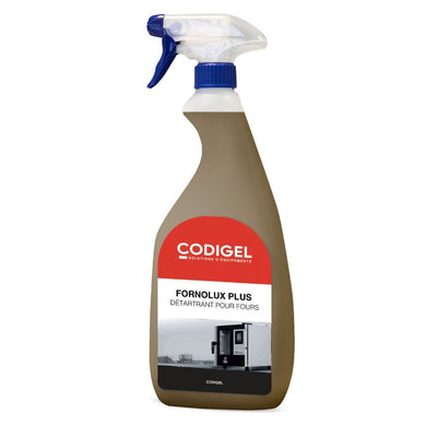 CODIGEL Dégraissant surpuissant pour graisses cuites et carbonisées - Conditionnement : 8 flacons de 750mL et 3 pistolets - vue avant