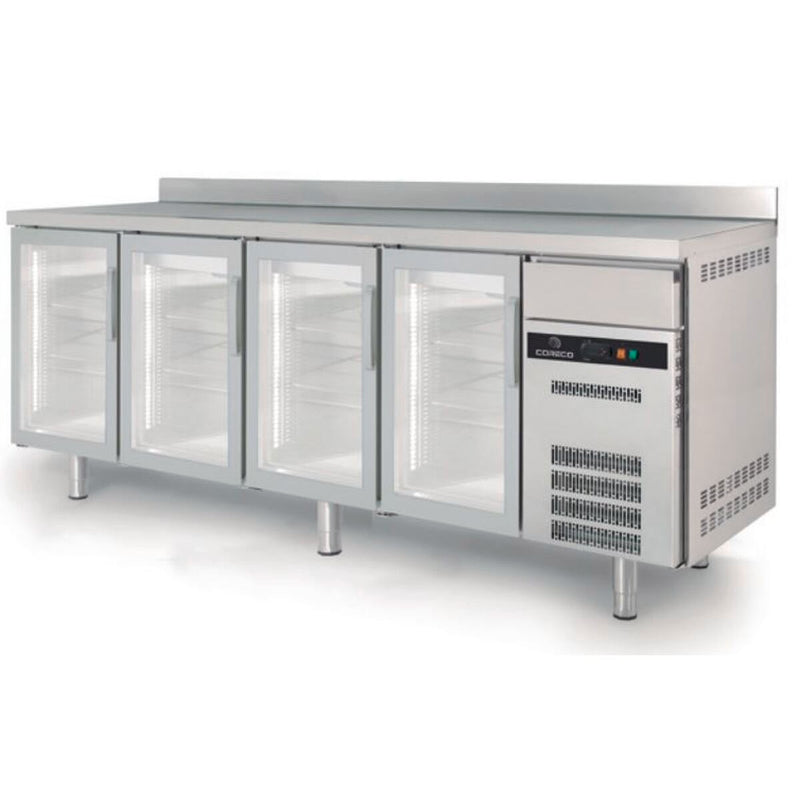 CORECO Arrière bar 600 positif S-Line - 4 portes vitrées - vue avant