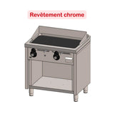 HR FAINCA Fry-top s/600 chromée 800  sur placard - fiche technique