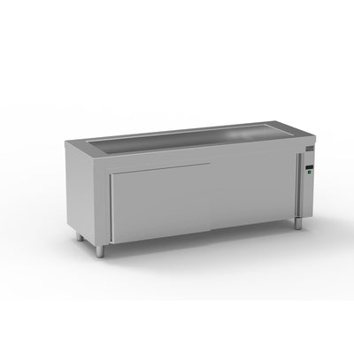ERATOS Meuble bain-marie à eau en inox - vue avant
