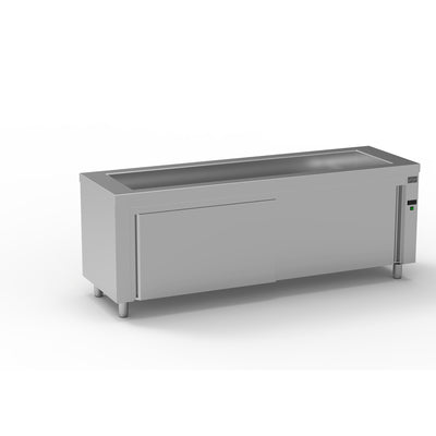 ERATOS Meuble bain-marie à eau en inox - vue avant
