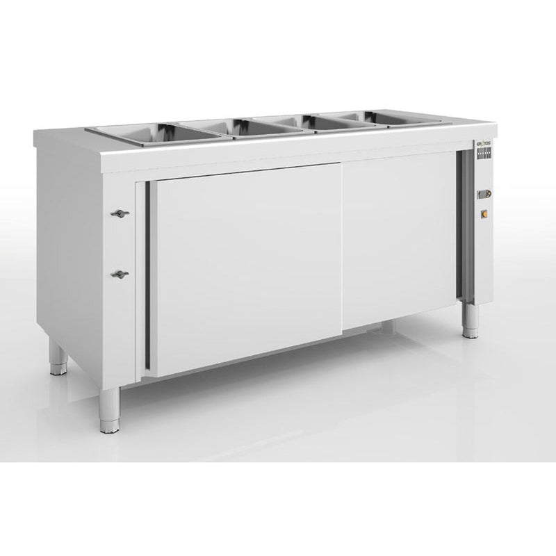 ERATOS Meuble bain-marie sec en inox - vue avant