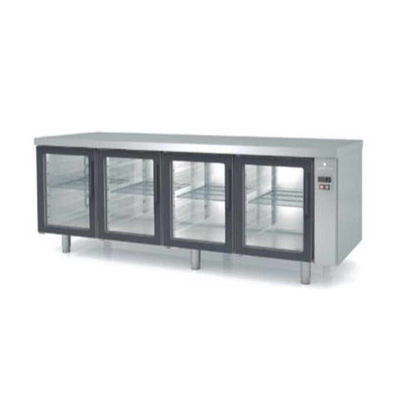 CORECO Meuble 800 négatif sans groupe 4 portes vitrées - vue avant