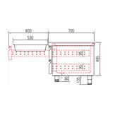 CORECO Meuble soubassement GN1/1 Hauteur 600 - vue intérieure
