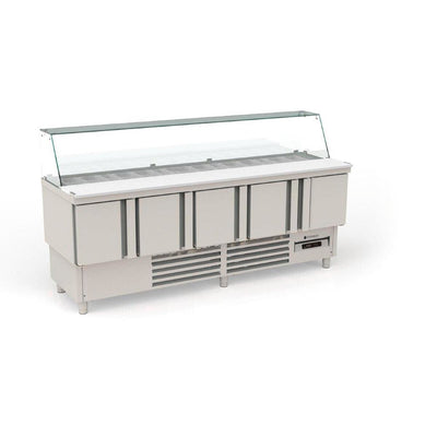 CORECO Meuble de préparation 700 positif - 5 portes - vue avant