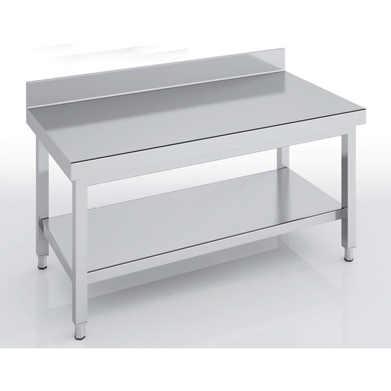 ERATOS Table soubassement adossée série 600 en inox - vue avant