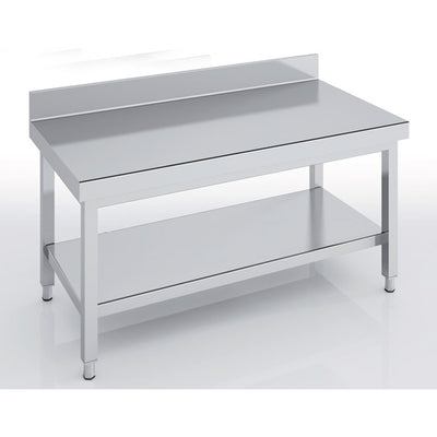 ERATOS Table soubassement adossée série 600 en inox - vue avant