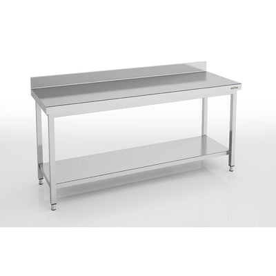 ERATOS Table adossée série 600 en inox - vue avant