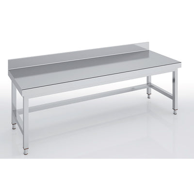 ERATOS Table soubassement adossée série 700 en inox - vue avant