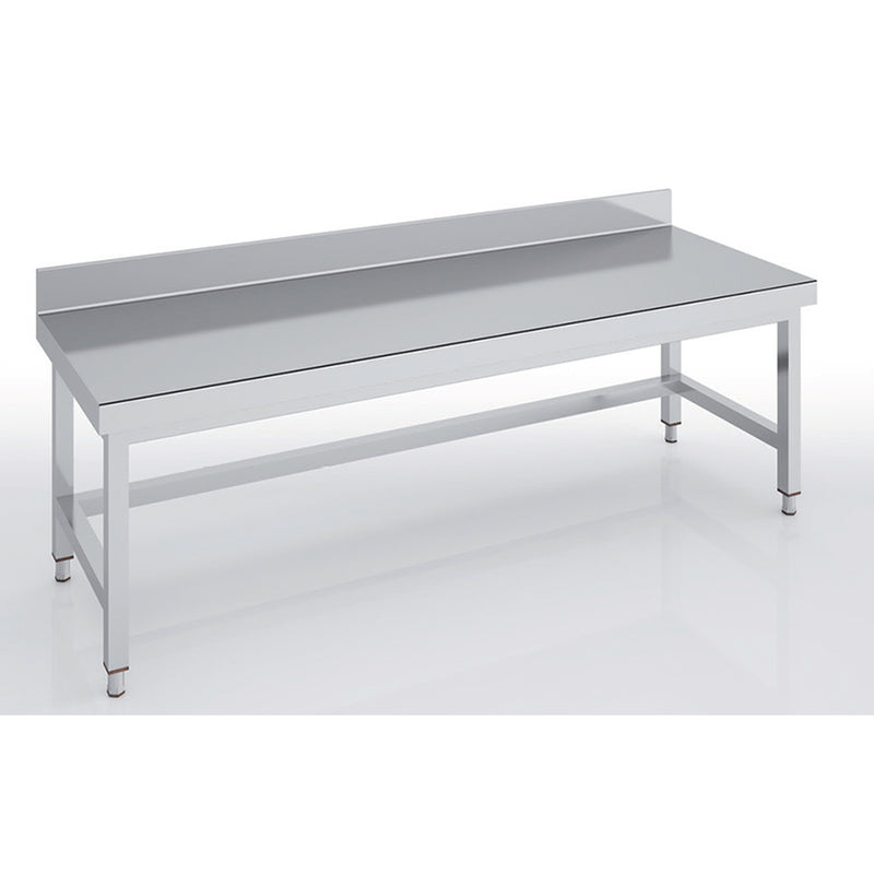 ERATOS Table soubassement adossée série 700 en inox - vue avant