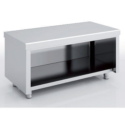 ERATOS Meuble neutre en inox - Côté ouvert - vue avant