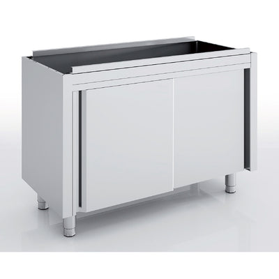 ERATOS Meuble neutre en inox - Portes coulissantes - vue avant