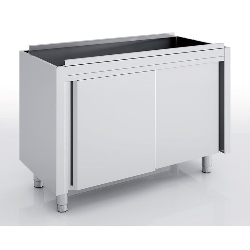 ERATOS Meuble neutre en inox - Portes coulissantes - vue avant