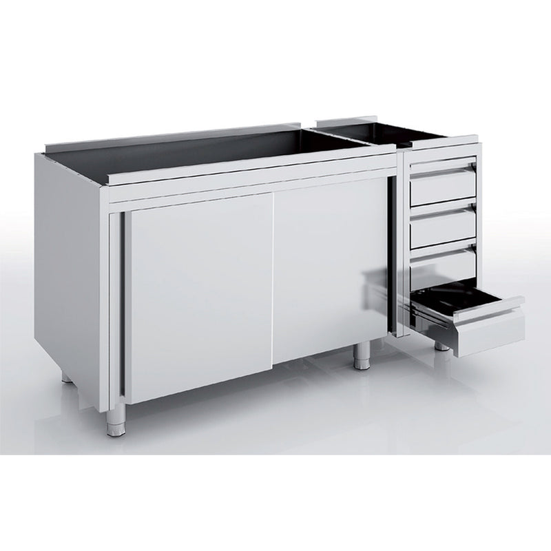 ERATOS Meuble neutre - p. coulissantes et tiroirs - vue avant