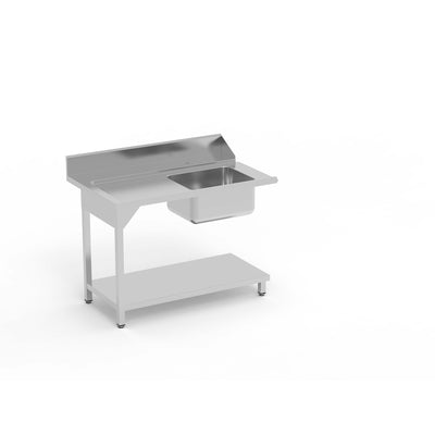 ERATOS Table de pré lavage avec bac - vue intérieure