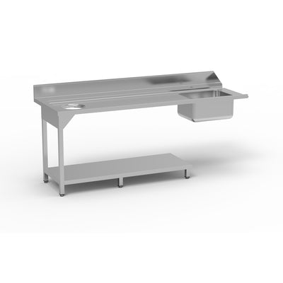 ERATOS Table de pré lavage avec bac - vue avant