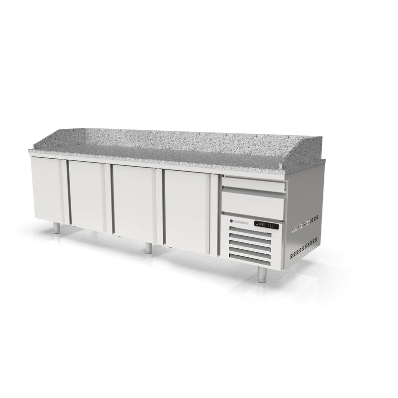 CORECO Meuble pizza 800 positif 4 p. + 1 neutre à casiers - vue avant