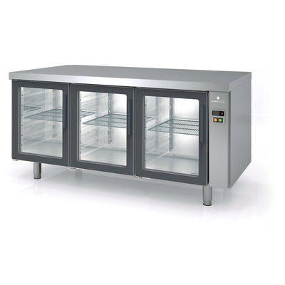 CORECO Meuble 800 positif sans groupe 3 portes vitrées - vue avant