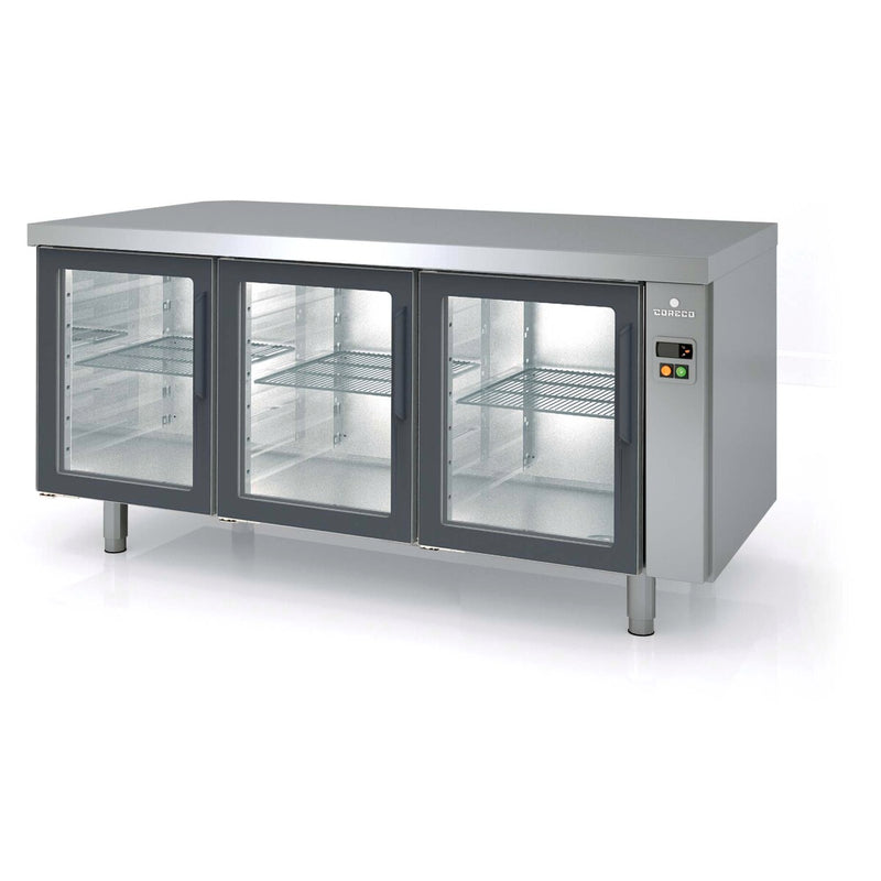 CORECO Meuble 800 positif sans groupe 3 portes vitrées - vue avant
