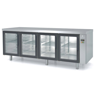 CORECO Meuble 800 positif sans groupe 4 portes vitrées - vue avant